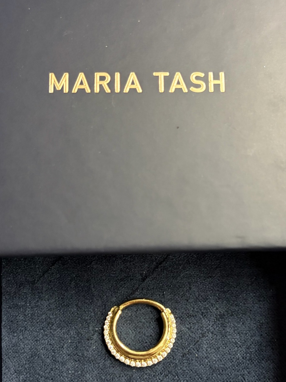 Maria Tash Dhara 14K Gold CZ Clicker 9.5mm